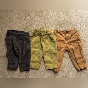Lot of 3 tea collection pants. Size 3-6 months